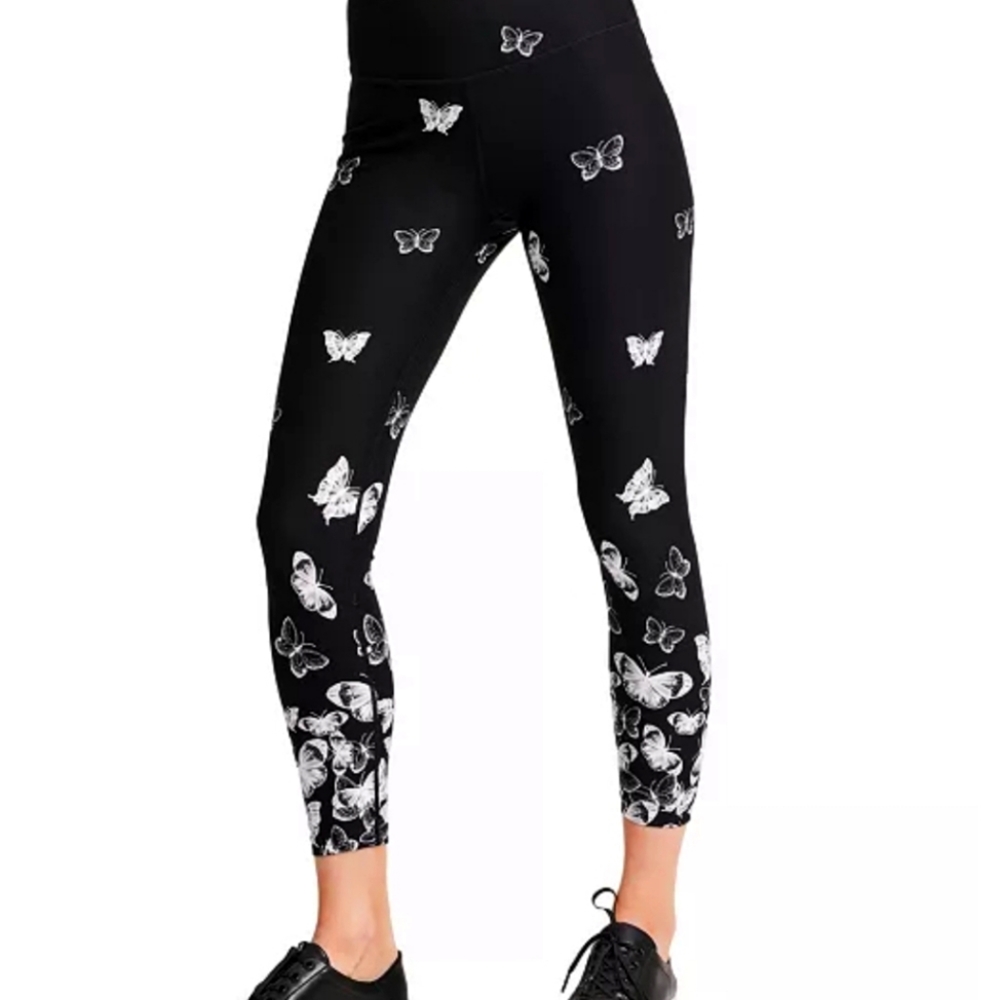DKNY Sport Butterfly-Print Leggings NWOT